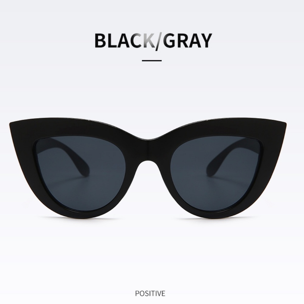 Fiona-Feline Matte Black Cat Eye Sunglasses - Picture 3 of 7